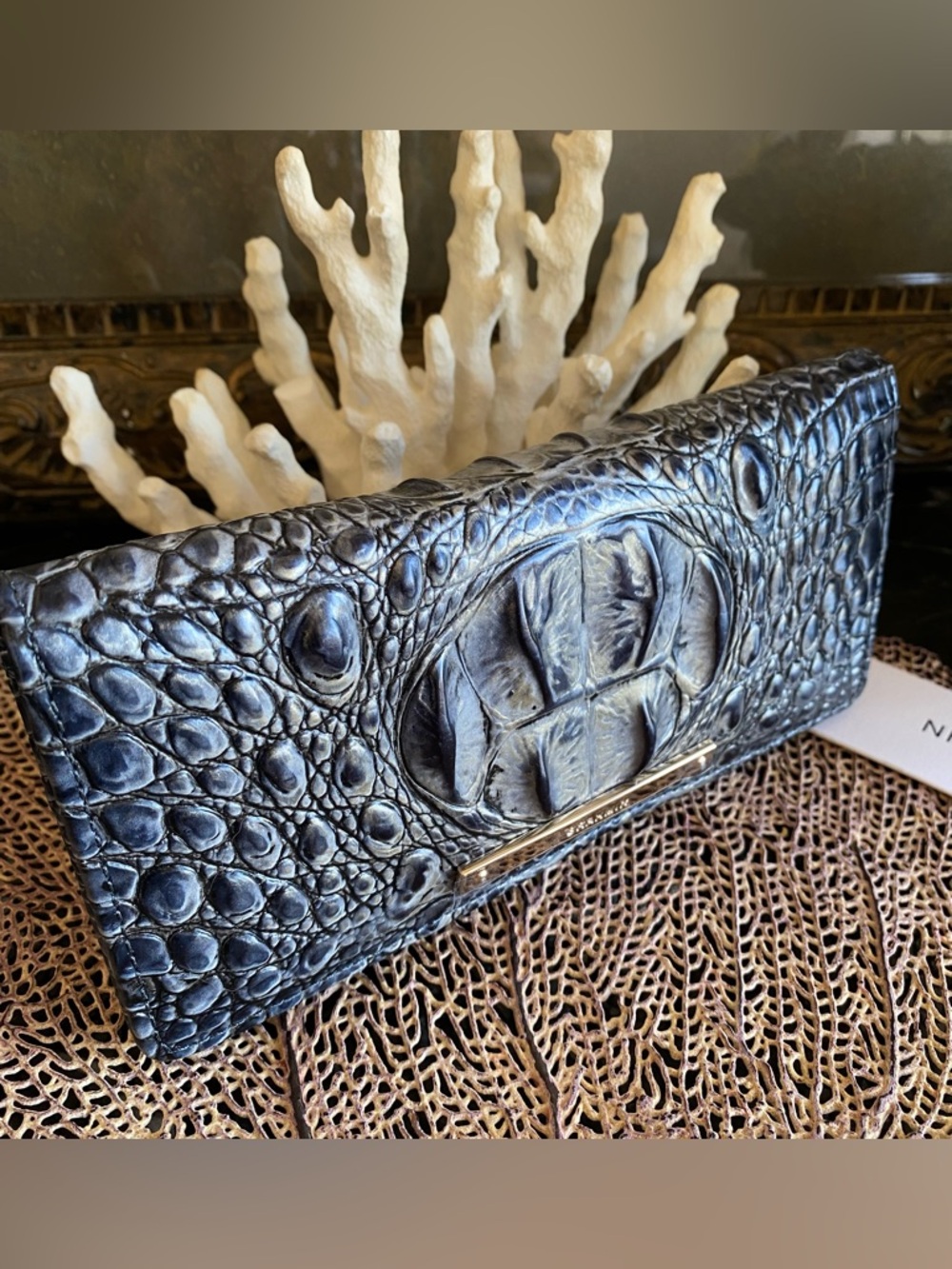 🐟🐟 Brahmin Twilight Blue Ombre Ady Wallet NWT